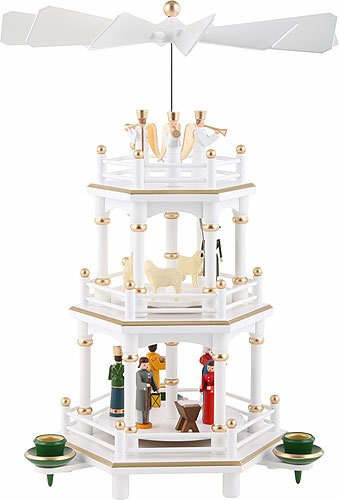 3 Tier Pyramid Christmas White – 35 cm