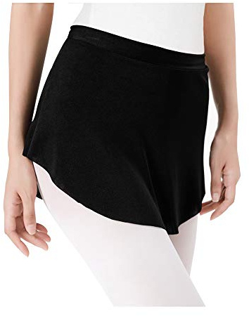 Stelle Ballet Skirt Women Dance Wrap Pull-On Skirts for Adult (Black, S)