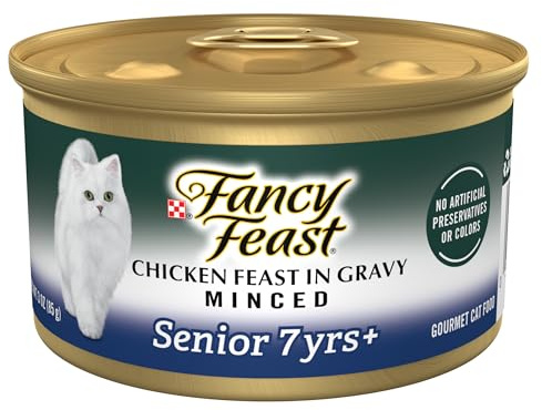 Purina Fancy Feast Senior Wet Cat Food 7 Years Plus Chicken Feast in Gravy Minced - (Pack of 24) 3 oz. Cans
