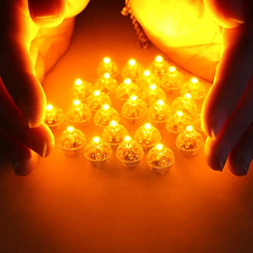 Encham 30 Stück Ballonlicht mini led gelb Beleuchtung für Ballon Papierlaternen Dekoration Geburtstag Party Hochzeit