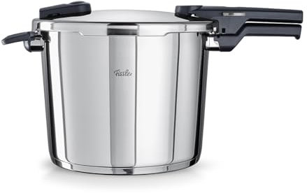 Fissler Vitaquick, Pentola A Pressione in Acciaio Inox per Cottura A Vapore, Capienza 10 L, Diametro 26 cm, 2 Livelli di Cottura, Fabbricato in Germania, Compatibile Induzione