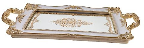 LIFKOME Eleganter Spiegel Schmuckablage Tray Für Schmuck Und Accessoires Multifunktionale Aufbewahrungslösung Für Kosmetika Und Deko Für Schlafzimmer Tischdeko