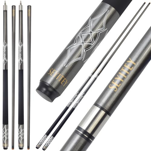 VANLAN Professionelle Billardqueues, 147,7 cm, Carbon, langlebig, Kleiner Kopf, Poolqueues, Billard-Queues, Billard-Queues, Billard-Zubehör, Grau