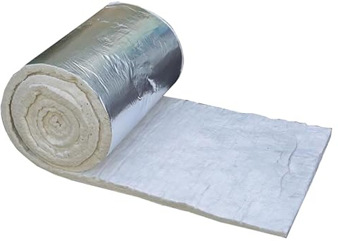 Manta aislante de fibra cerámica de alta temperatura ignífuga Manta de Aislamiento Silicato de Alta Temperatura incombustible Mat 10mm para Herrería Hornos(Size:61cm*15m)