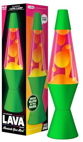 Lava The Original Lamp - 14.5 Neon Green - Classic Liquid Motion Lamp - Orange and Pink Liquid - Item #2096 (Amazon Exclusive)