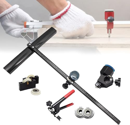 LJLAO Máquina Cortadora De Baldosas De Cerámica, con Alicates Eléctricos para Baldosas De Vidrio + 2 Hojas De Corte, Longitud De Corte: 60/80/90 Cm, Profundidad: 3-15 Mm, para Porcelana,90cm