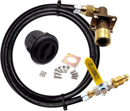 DN Autogas Parts Juego de llenado de botellas de gas LPG, adaptador de punto de llenado de bayoneta en ángulo, adaptador giratorio Pol y caja de montaje redonda (2 metros)