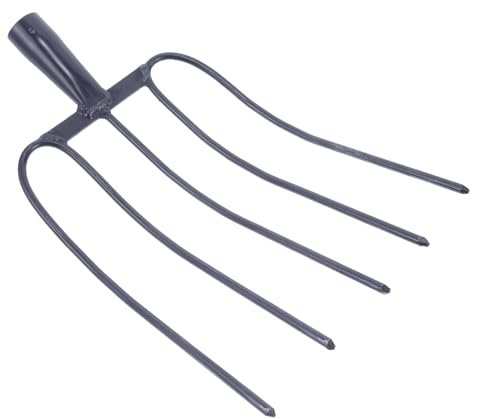 GALPADA Attrezzo Agricolo Per Letame Attrezzo Agricolo Per Esterni Pratico in Ferro Per Raccolta Di Sterco (cinque Denti Solidi)