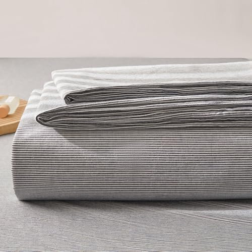 ZCXRYFL Glattes Bettlaken Ohne Gummizug– Weiches KüHlendes Leintuch FüR Terrasse Reisen Camping Und Tischtuch- Wohnmobil Laken– 100% Baumwolle, Atmungsaktiv, Waschbar(270x245cm,Grey)
