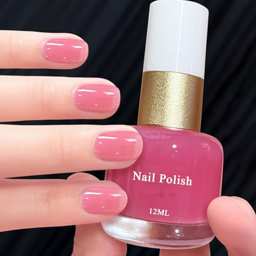 Rosa Nagellack - Wasserbasis Ungiftig Und Schnell Trocknend - Natürlich Pink Nail Polish für die Nagelkunst zu Hause - Nude Pink Regular Nagellack für Frauen Mädchen (Nude Rosa, 12ML)