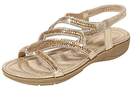 Genérico Sandalias Comodas Mujer,Sandalias Doradas Mujer,Zapatillas De Andar Por Casa,Zapatos Comodos Vestir Tacon Medio,Zapatos Primavera Verano Vestir,Deportivas Ofertas