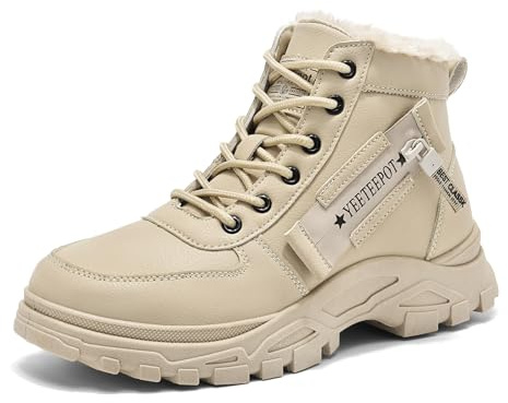 Yeeteepot Botas para Mujer Invierno Calentar Forrado Botines Antideslizante Nieve Zapatos Aire libre Deportivo Zapatillas Casuales Viaje Boots