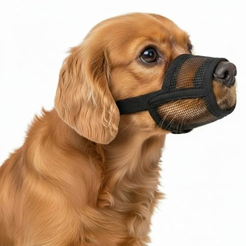 OHNSO Dog Muzzle Medium Sized Dogs - Soft Muzzle for Medium Sized Dog with Air Mesh | Mussle to Stop Biting Barking and Chewing | Allows Panting and Drinking