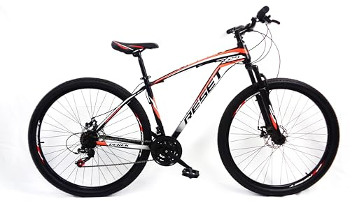 Generico Bicicletta Mountain Bike MTB Ragazzo 29 21V in Acciaio Nero e Rosso