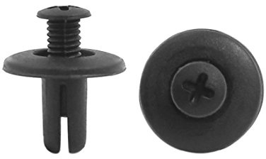 sourcing map 8mm Diamètre trou fixation agrafes plastique porte auto voiture Rivets expansion noir 20 Pcs