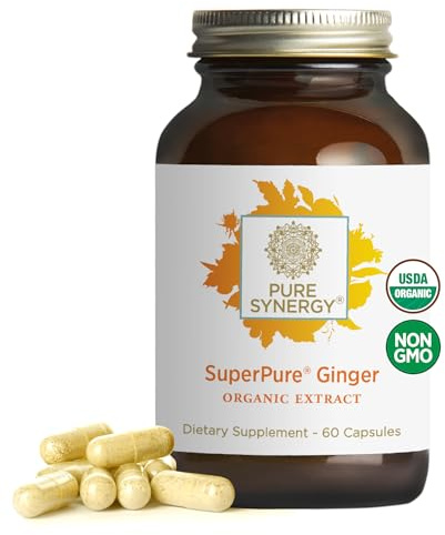 PURE SYNERGY SuperPure Ginger Extract | Organic Ginger Extract Digestive Supplement | for Stomach and Joint Support (60 Capsules)