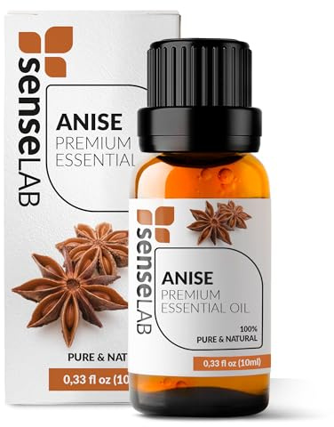 SenseLAB Eterisk olja för anis - 100% ren naturlig terapeutisk anisolja för aromaterapidiffusor - avslappnande massageolja (10 ml)