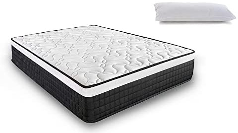 HOGAR24 ES -RZ42-Colchón Viscoelástico 135 x 190 cm + Almohada Tacto Pluma, firmeza Media, Alta Gama, Confort y Adaptabilidad Total.