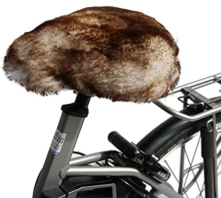 Hollert Lammfell Fahrradsattelbezug Stracciatella Fell Sattelüberzug Merino Schaffell