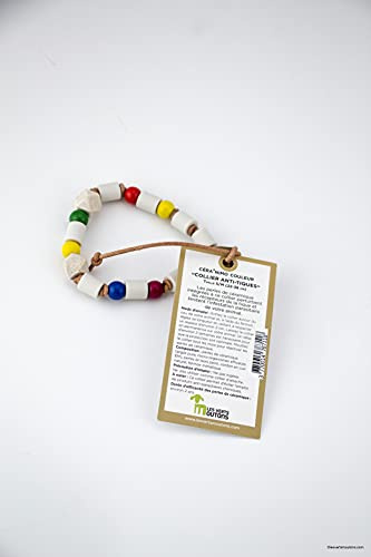 Les Verts Moutons Collier Anti-tiques aux Perles de céramique pour Chien et Chat (S-M, Multicolore)