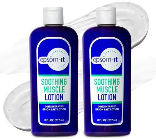 EPSOM-IT Soothing Muscle Lotion - Epsom Salt Magnesium Sulfate Cream Arnica for Muscle Stiffness, Topical Magnesium Lotion, Providing Comfort for Legs, Knee and Feet, 8.0 oz., 2-Pack