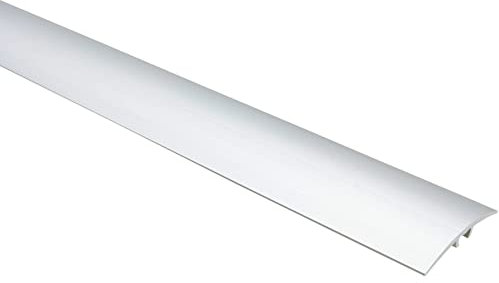 Effector Gewölbt Übergangsprofil, 180 cm, 50x8 mm, Silber, Übergangsprofil Höhenausgleich, Eloxiertes Aluminium Winkelprofil, Bodenleisten mit Silikondichtung