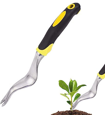 Outil de désherbage manuel pour jardin, arrache-pissenlit, en alliage d'aluminium, rapide et économe en main-d'œuvre, pour la plantation en plein air, jardin, pelouse, cour, greffe, jaune