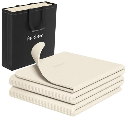 Readaeer Faltbare Yogamatte für Reisen, faltbare Yogamatte, 6 mm dick, mit Tragetasche, rutschfeste TPE-Übung, Pilatesmatte für 183 cm L x 61 cm B x 0,6 cm (24 Zoll) (Beige)