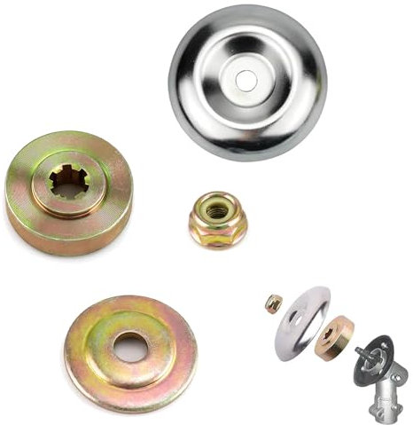 4 Piezas Kit Fijación para Cortacéspedes, Accesorios Desbrozadora de Repuesto, Fijación de Tuerca de Cuchilla, Pieza de Desbrozadora de Metal para Máquina de Riego Universal Jardín Foresta