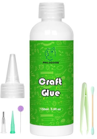 PHILODOGS Präzisions-Bastelkleber, 150 ml Kunstkleber mit vielseitigen Spitzen, ideal für Heimwerker-Bastelarbeiten und handgefertigte Projekte