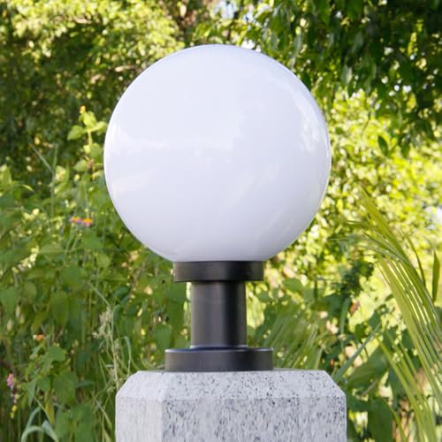 Boule Lumineuse pour Jardin, Lampe boule,Lampes Exterieure Étanche, Éclairage de terrasse et d'allée de jardin Moderne, Lampe Pilier Portail Exterieur (Φ25cm)