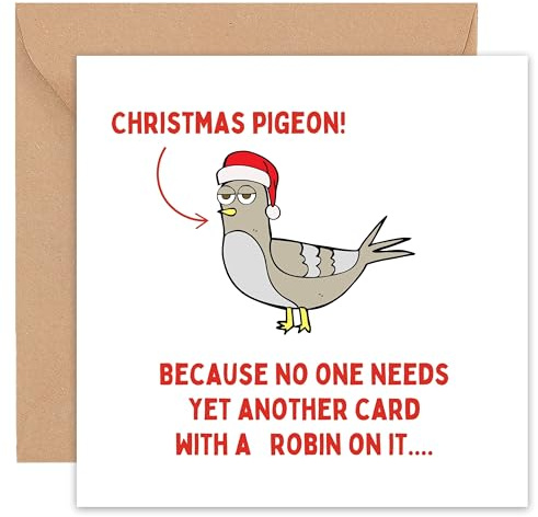 Felbridge Studio - Funny Pigeon Christmas Card - Humorous Rude Xmas Cards for Friends Husband Boyfriend Mum Dad Wife Girlfriend Partner Him Her Sister Brother Family Gay LGBT -14cm