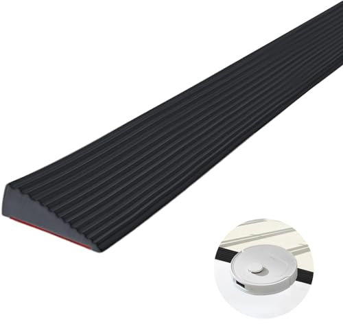 Rampa per soglia in gomma, 5,5 x 1,6 x 100 cm, in PVC, per soglia di transizione, autoadesiva, per sedia a rotelle, passeggini, deambulatori e scooter, colore nero