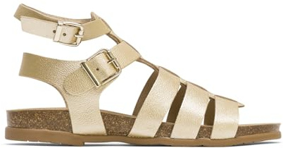 Porronet Sandalia Plana Romana Bio De Piel Oro Silvia