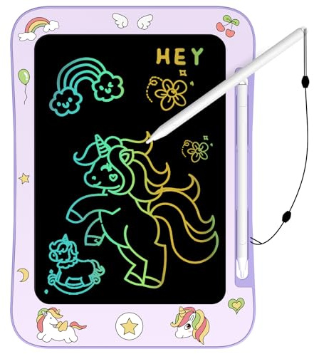 Genialba LCD Writing Tablet for Kids, Colorful Screen Drawing Board for 3-7 Year Old Boys & Girls - Educational Toys for Birthday & Christmas (Unicorn)