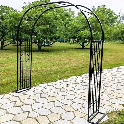 Arche de jardin pour rosiers grimpants, treillage en métal, 140-340 cm de large x 230 cm de haut, pergola d'extérieur pour plantes grimpantes, structure de jardin décorative