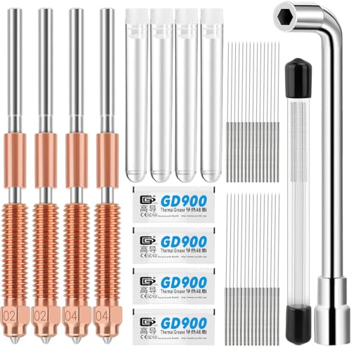 0.4 + 0.6mm K1C Buse Kit, pour Les Imprimantes 3D K1C, K1 Max, Ender 3 V3 et Ender 3 V3 Plus, Impression À Haut Débit et Remplacement Rapide, avec 30 Aiguilles De Nettoyage et Accessoires