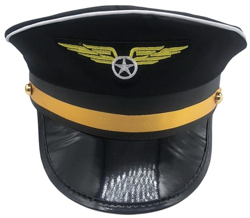Genérico Sombrero Piloto - Ajustable Sombrero De Piloto De Avión - Sombreros De Disfraz De Avión Para Mujer Hombre Para Juegos De Rol Y Fiesta Temática De Aerolínea