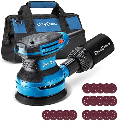 DongCheng Ponceuse excentrique 380W, 125mm, 8.000-12.800 tr/min (Avec housse)