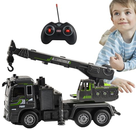 Fjärrstyrd Gaffeltruck - 4WD Engineering Car Toy, 360° Roterande RC-kran