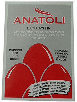 Anatoli Eierfarbe aus Griechenland rot 3g lebensmittelecht - Rote Eier Farbe inklusive Handschuhe - griechische Ostern