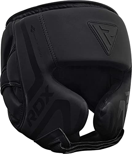RDX Protège-tête rembourré pour entraînement de boxe pour le visage, les joues et les oreilles de protection pour le visage, le MMA, le Muay Thai, le Kickboxing, le Karaté, le BJJ, le Taekwondo, les combats, les arts martiaux Noir mat