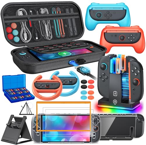 Switch 2 Accessories, Case Bundle with Charger, Grip for Nintendo Switch 2