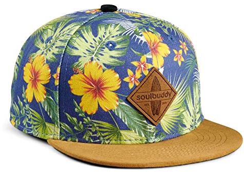 Soulbuddy Snapback cap per Bambini in 3 Taglie – Berretto da Baseball Leggero e Traspirante – Cappello Estivo per Bimbo e Bimba - Idea Regalo Originale (IT, Testo, L, Bali Style)