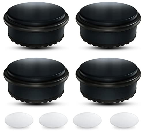 SilverRack® Türstopper Edelstahl Schwarz [4 Stück] + 4 extra Wand Türstopper - Premium Tür Stopper ohne Bohren 1,1kg - Schwerer Türstopper Boden - 10x4,5cm Door Stopper