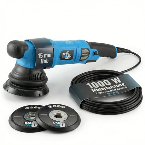 DAS-6 PRO Plus Car Polisher 1000 W I Powerful Dual Action Polisher I Electric car polishing Machine, 6 speeds I Fits 5.5” & 6.5” Car Buffer Pads I Detailing Kit for Scratch Removal car
