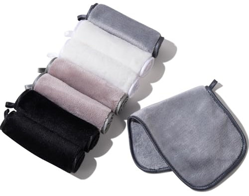 XEPST 8 PCS Mikrofaser Abschminktücher Waschbar, Bebe Abschminktücher Mikrofaser Make-up Entferner Tuch Microfasertuch Abschminken Hypoallergene Microfaser Reinigungstücher für das Gesicht 30 x 15 CM