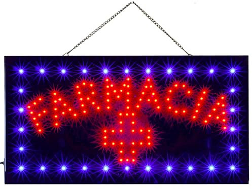 Insegna Luminosa A Led Con Scritta Farmacia 48x25x2cm – [Classe energetica A]