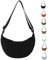 GoPaw Damen Cord Crossbody Bag, Halbmond Tasche Cord Umhängetasche, Damen Halbmond Tasche Schultertasche Mit Schultergurt Einstellbar Lässige Umhängetasche aus Kord für jeden Anlass (Schwarz)