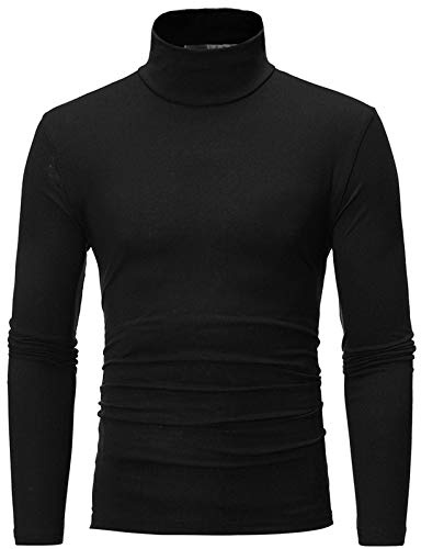 Camiseta Termica Hombre Manga Larga Invierno Camisa Algodón Cálido Cuello Alto Ligero Ropa Interior Funcional para Hombre Top Elástica Y Transpirable